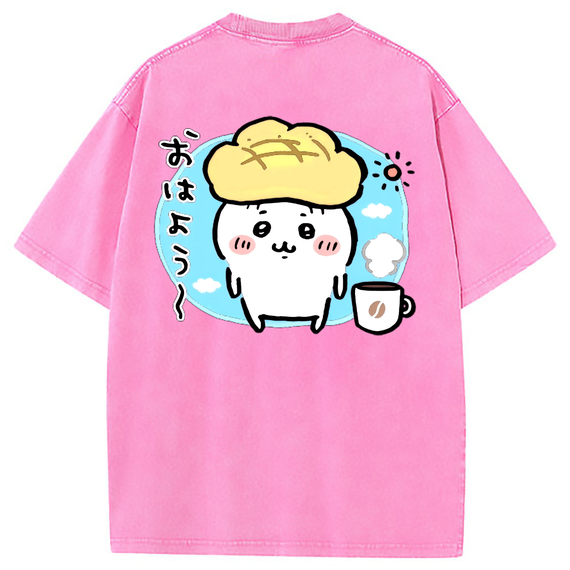 （画像用） ちいかわ ちいかわ Chii-kawa chiikawa 綿100% ヴィンテージ風 半袖Tシャツ（背面プリント）